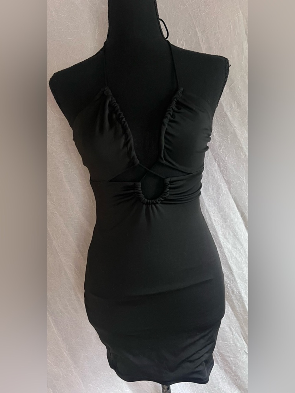 Adika Black Halter cutout tank